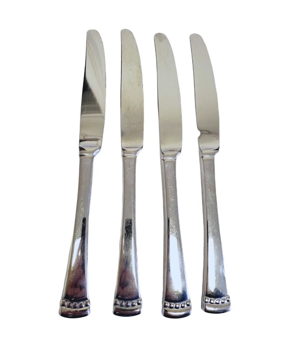 Gorham Pearl Crate & Barrel Dinner Knives Set of 4 18/10 Stainless Flatware